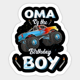 Oma Of The Birthday Boy Monster Truck Bday Women Men Kids Sticker
